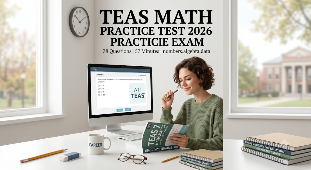 TEAS Math Practice Test 2026 (34 Questions Answers) Banner
