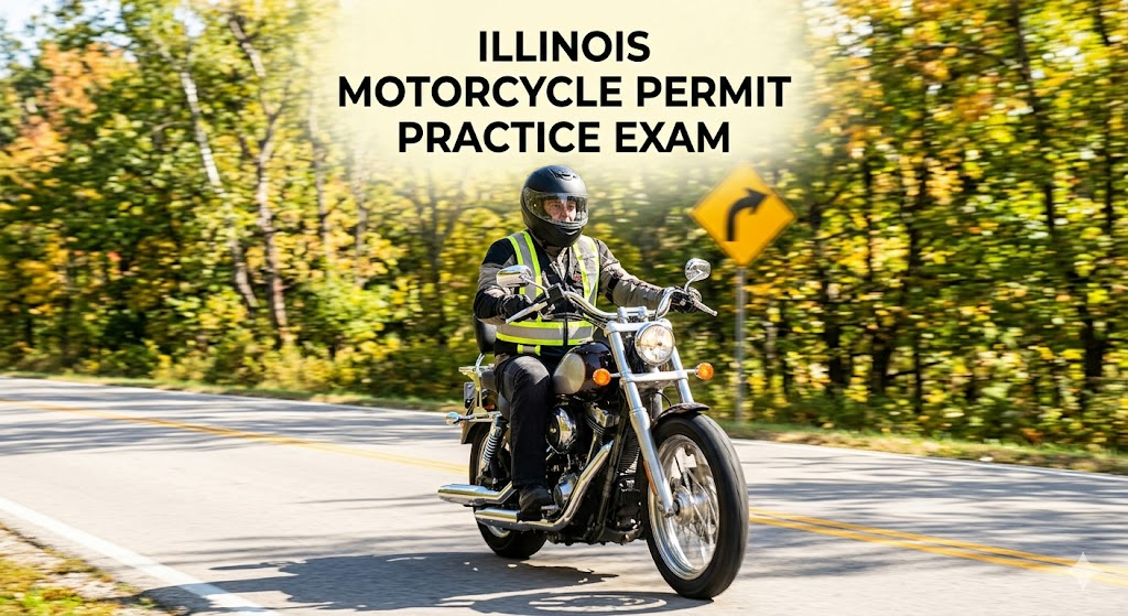 Illinois Motorcycle Permit Practice Test Banner