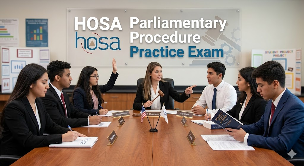 HOSA Parliamentary Procedure Assessment Practice Test Banner