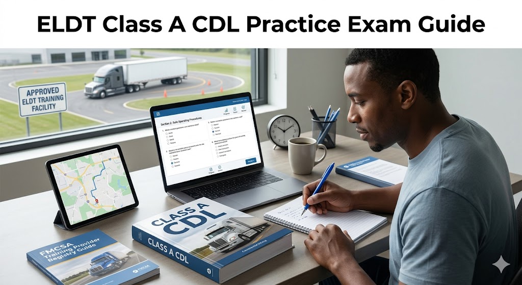 ELDT Class A CDL Practice Exam Banner