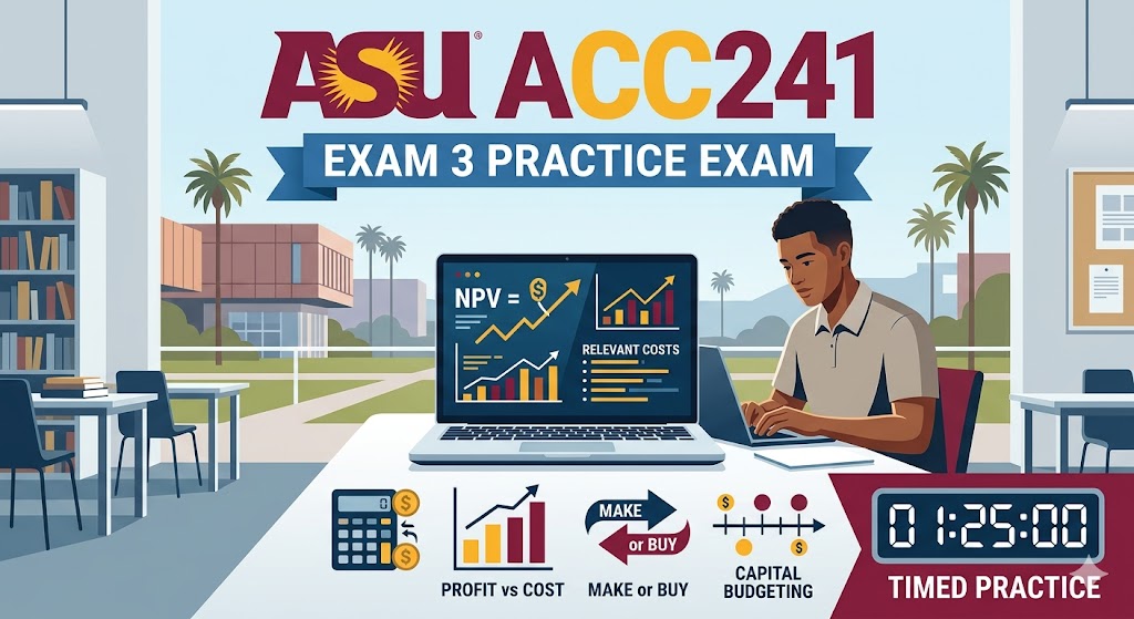 ASU ACC241 Uses of Accounting II Exam 3 Practice Banner
