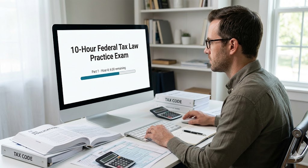 10 Hour Federal Tax Law Practice Exam Banner