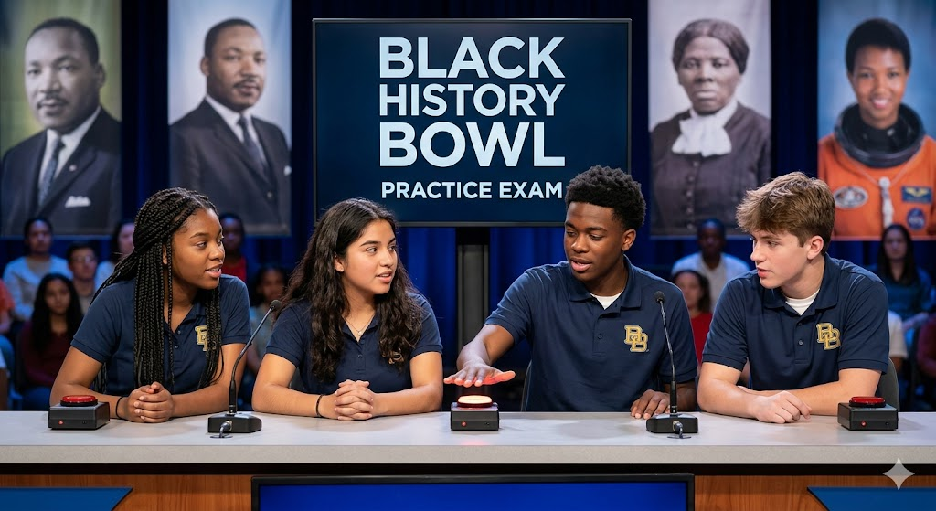Black History Bowl Practice Test Banner