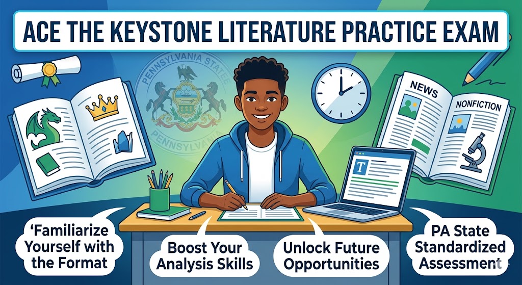 Keystone Literature Content Practice Exam Banner
