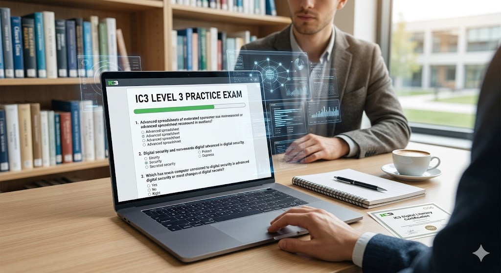 Internet and Computing Core Certification (IC3) Level 3 Practice Test Banner