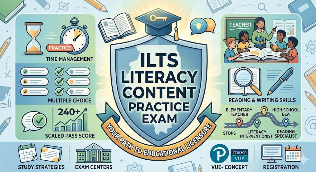 ILTS Literacy Content Practice Exam Banner