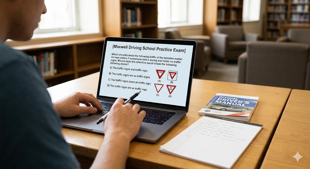 Maxwell Driving School Practice Test Banner