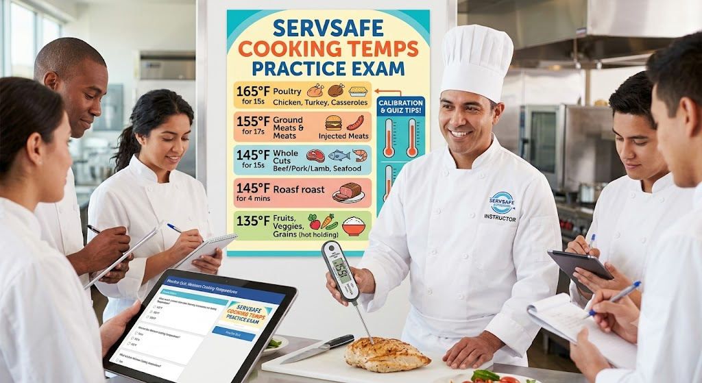 ServSafe Quiz Minimum Internal Cooking Temperatures. Banner
