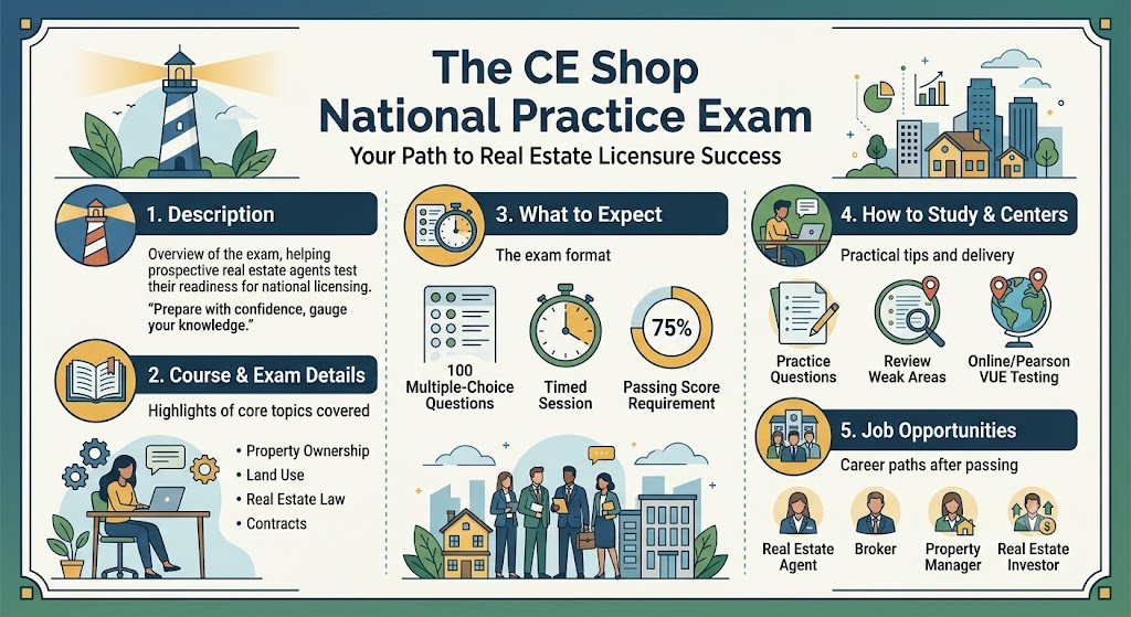 The CE Shop National Practice Exam Banner