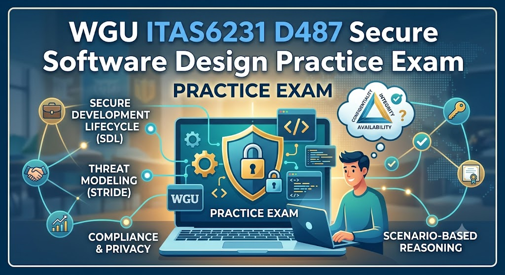 Western Governors University (WGU) ITAS6231 D487 Secure Software Design Practice Test Banner