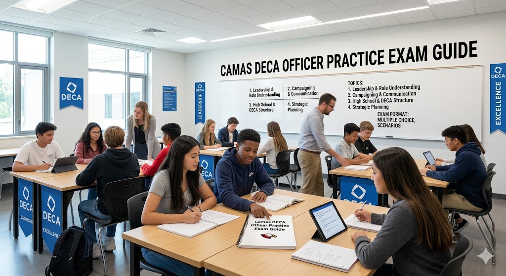 Camas DECA Officer Practice Exam Banner