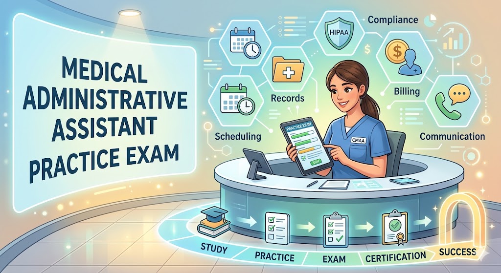 Medical Assistant (MA) Administrative Assisting Practice Test Banner