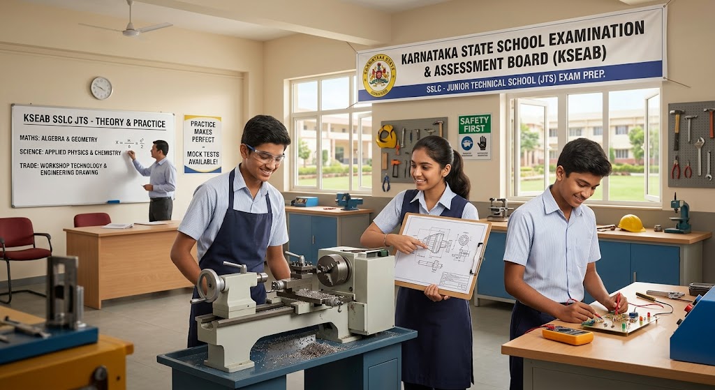 KSEAB SSLC Jts Practice Test & Exam Prep | India Banner