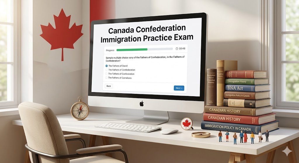 Canada Confederation and Immigration Practice Test Banner