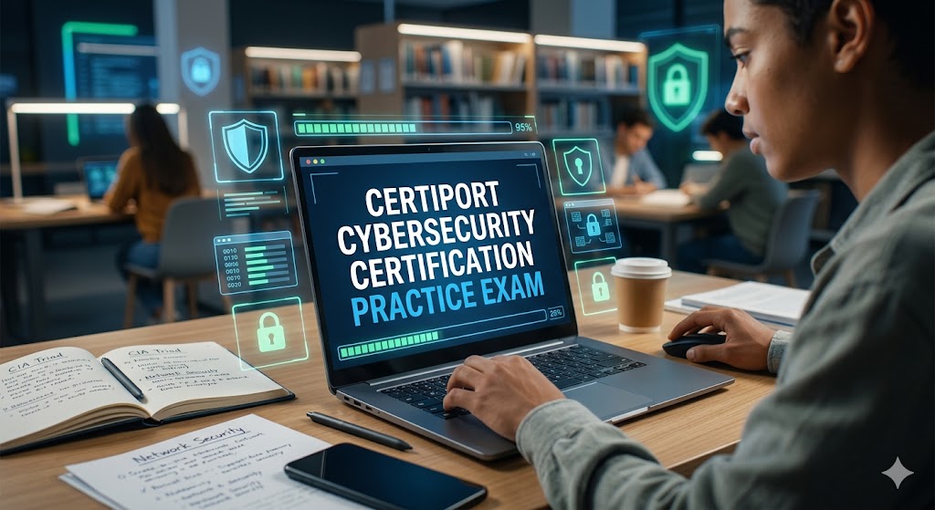 Certiport CyberSecurity Certification Practice Exam Banner