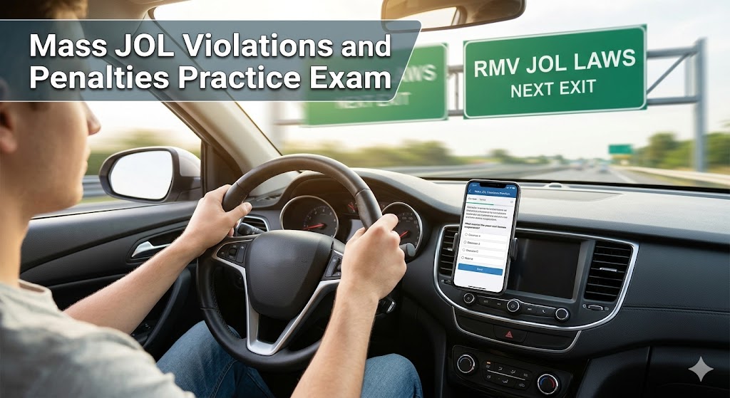 Massachusetts JOL License and Permit Violations and Penalties Practice Test Banner