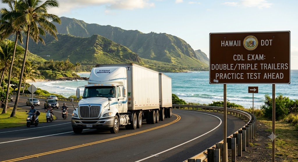 Hawaii CDL Double/Triple Trailers Practice Test Banner