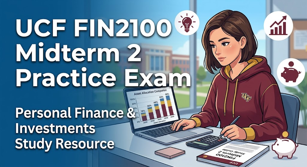 University of Central Florida (UCF) FIN2100 Personal Finance and Investments Midterm 2 Practice Exam Banner