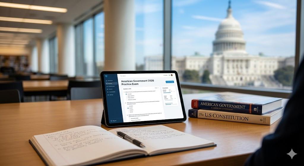 American Government Practice Test 2026 | Exam Prep Questions and Answers Banner