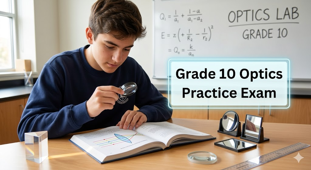 Grade 10 Optics Practice Test Banner