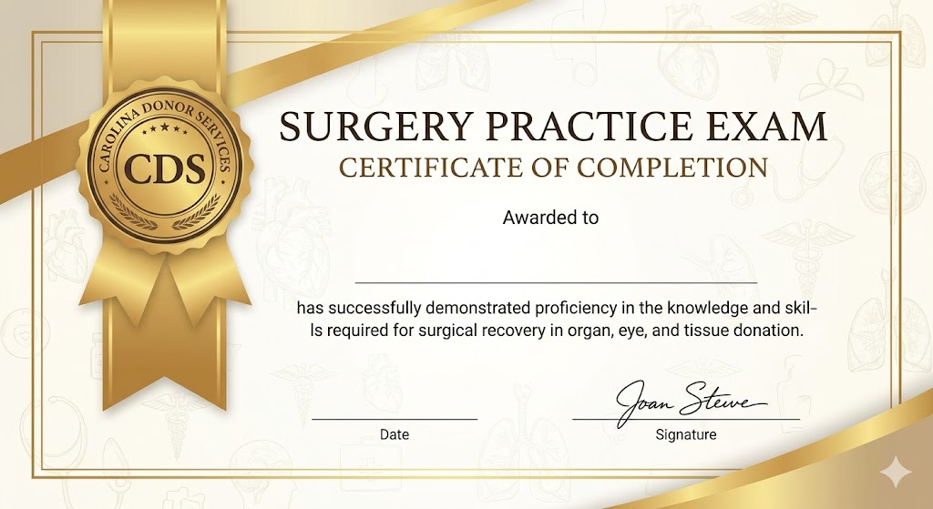 Carolina Donor Services (CDS) – Surgery Practice Test Banner