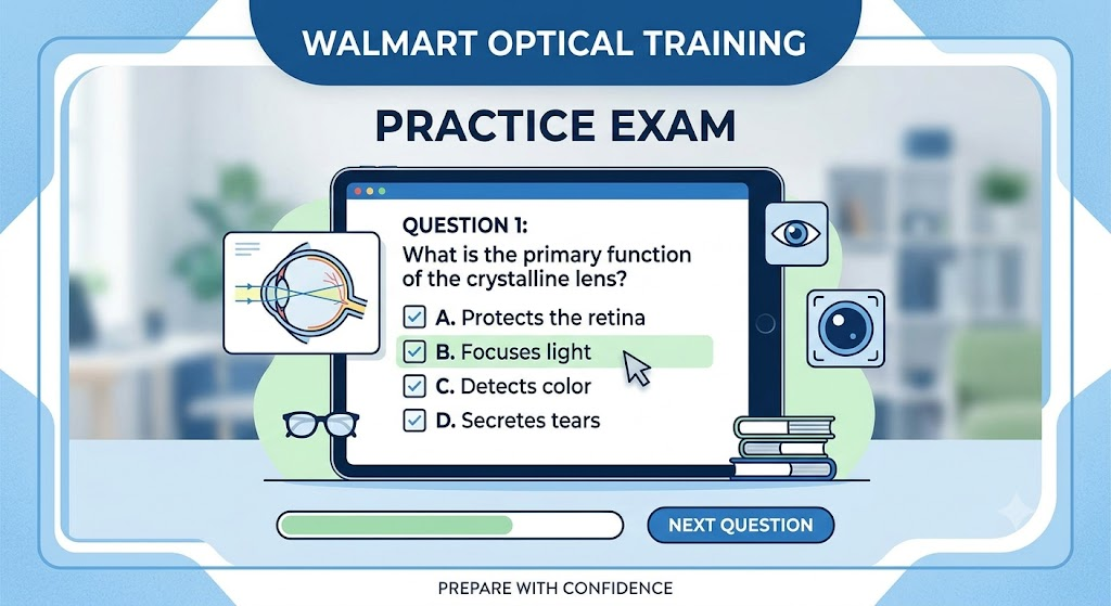 Walmart Optical Training Practice Test Banner