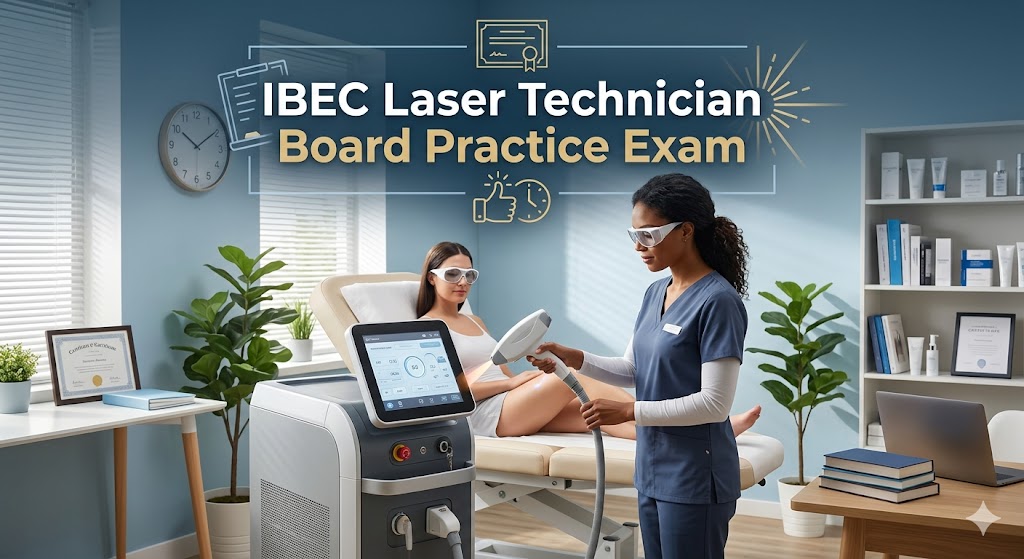 Laser Technician (International Board of Electrologist Certification) IBEC Board Practice Exam Banner