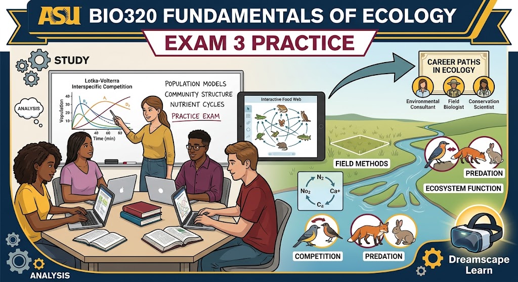 Arizona State University (ASU) BIO320 Fundamentals of Ecology Exam 3 Practice Banner