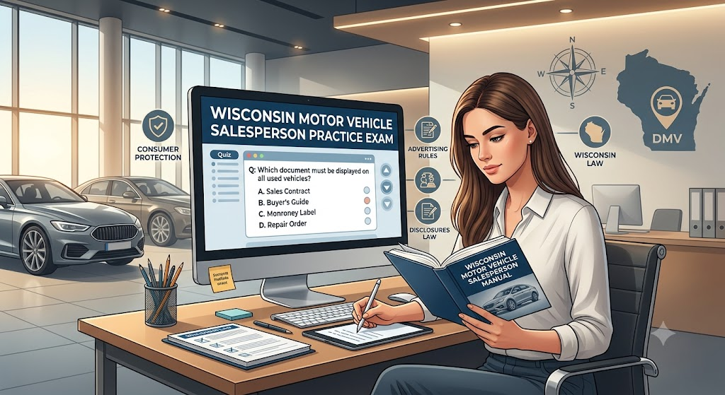 Wisconsin Motor Vehicle Salesperson Manual Practice Test Banner