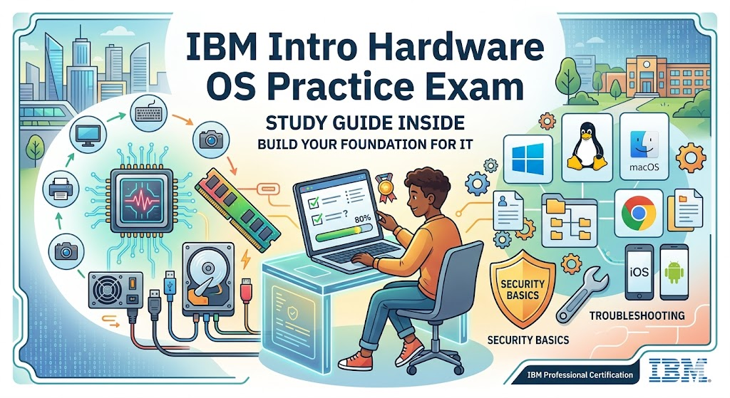 IBM Introduction to Hardware & Operating Systems Practice Test Banner
