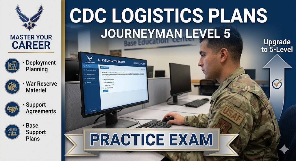 CDC Logistics Plans Journeyman Level 5 Practice Test Banner
