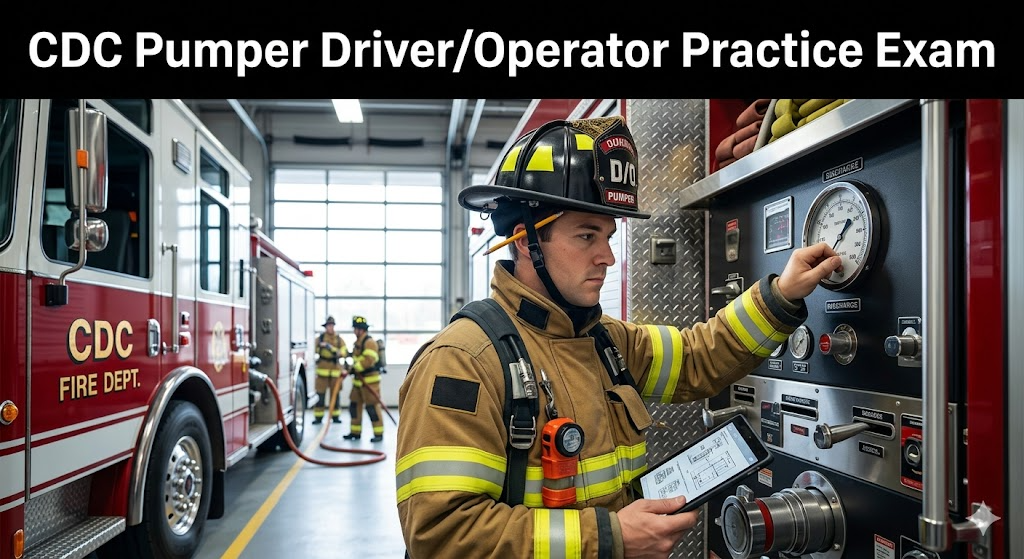 CDC Pumper Driver Operator Practice Exam Banner