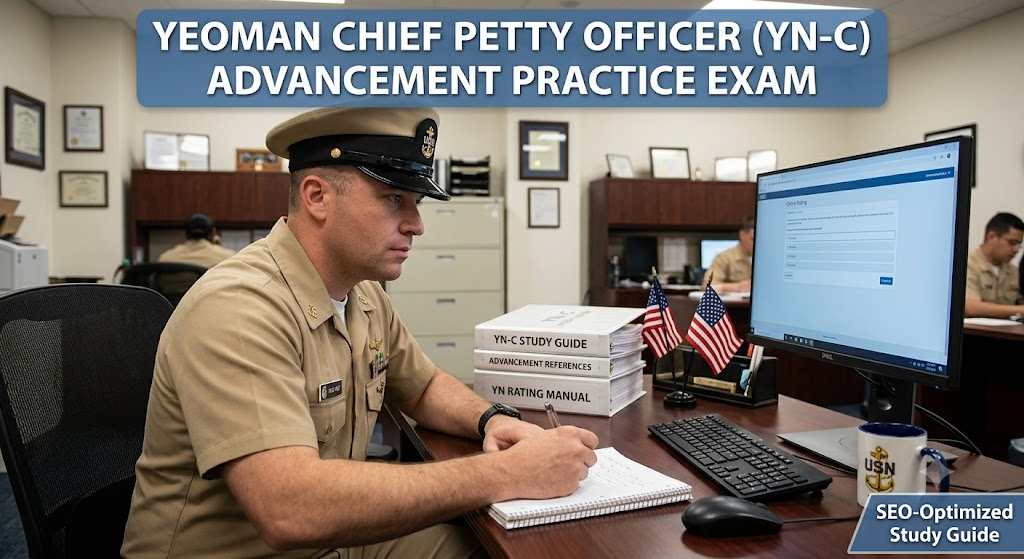 Yeoman Chief Petty Officer (YN-C) Advancement Practice Exam Banner