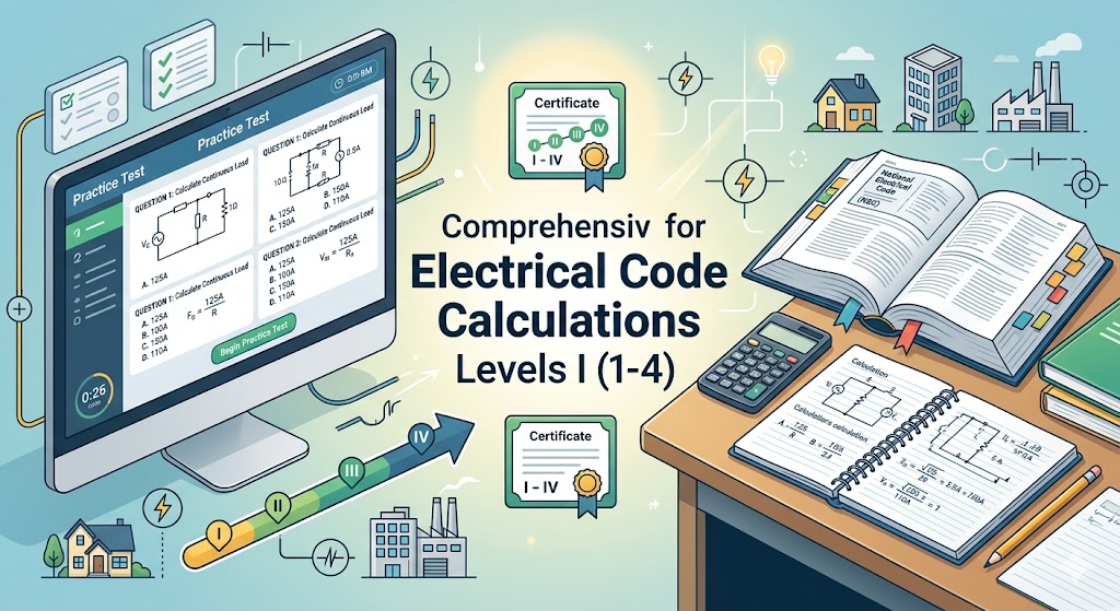 Electrical Code Calculations, Level I (1-4) Practice Test Banner