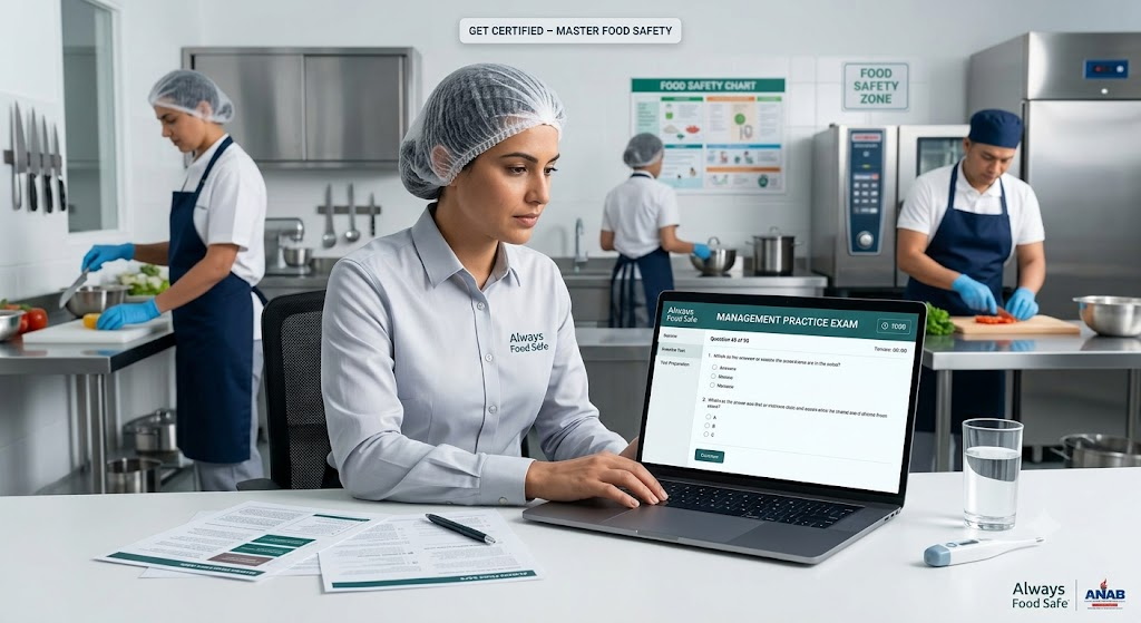 Always Food Safe Management Practice Test Banner