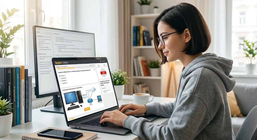 TestOut LabSim A+ Certification Practice Exam Banner