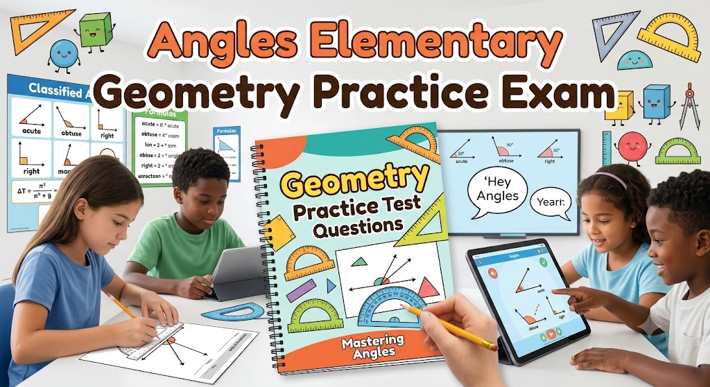 Angles Practice Test Question Answers (Elementary Geometry) Banner
