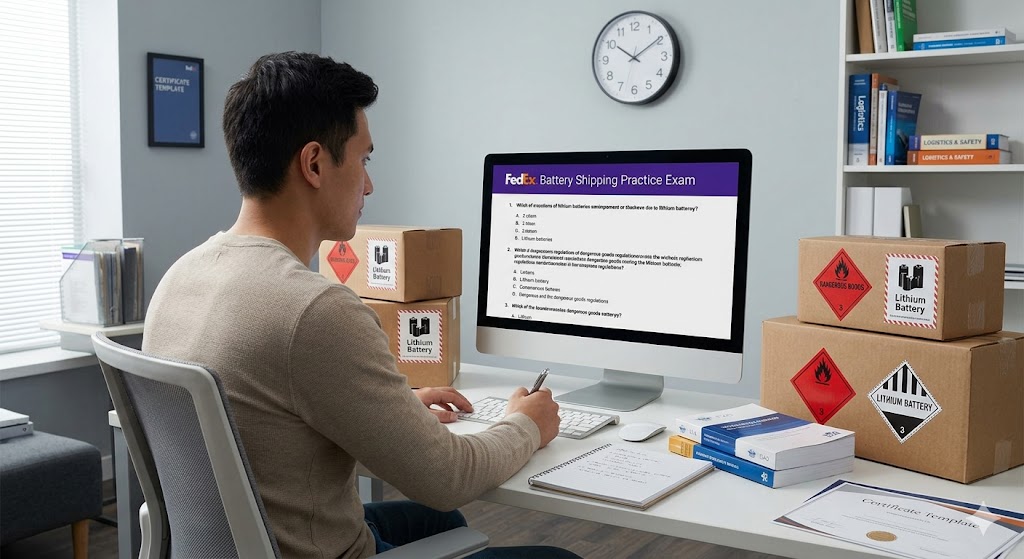 FedEx Battery Shipping Practice Test Banner