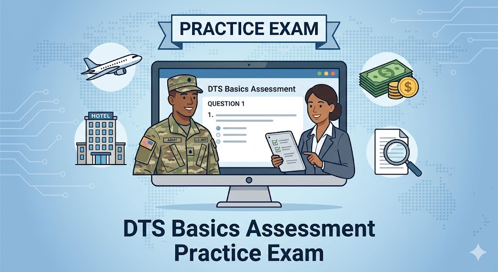 Defense Travel System (DTS) Basics Assessment Practice Test Banner