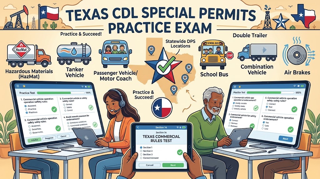 Texas CDL Special Permits Practice Exam Banner