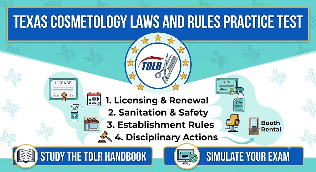 TDLR Texas Cosmetology Laws and Rules Practice Test Banner