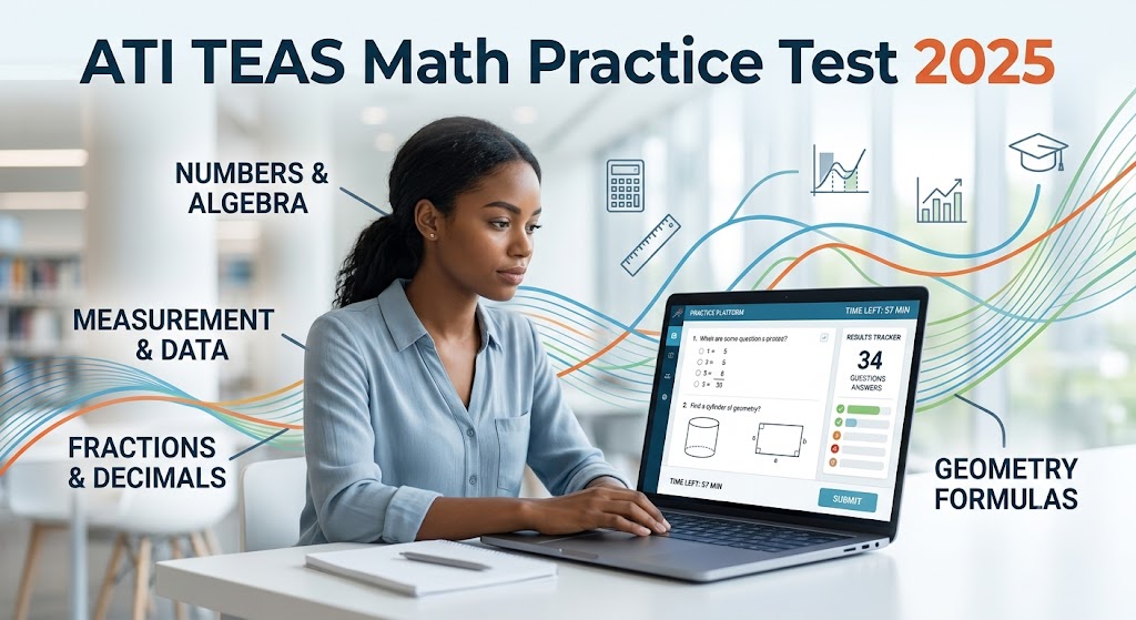 ATI TEAS Math Practice Test 2025 (34 Questions Answers) Banner