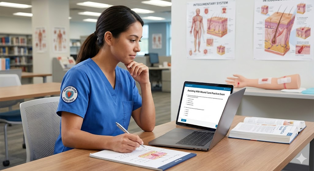 Assisting With Wound Care Practice Exam Banner