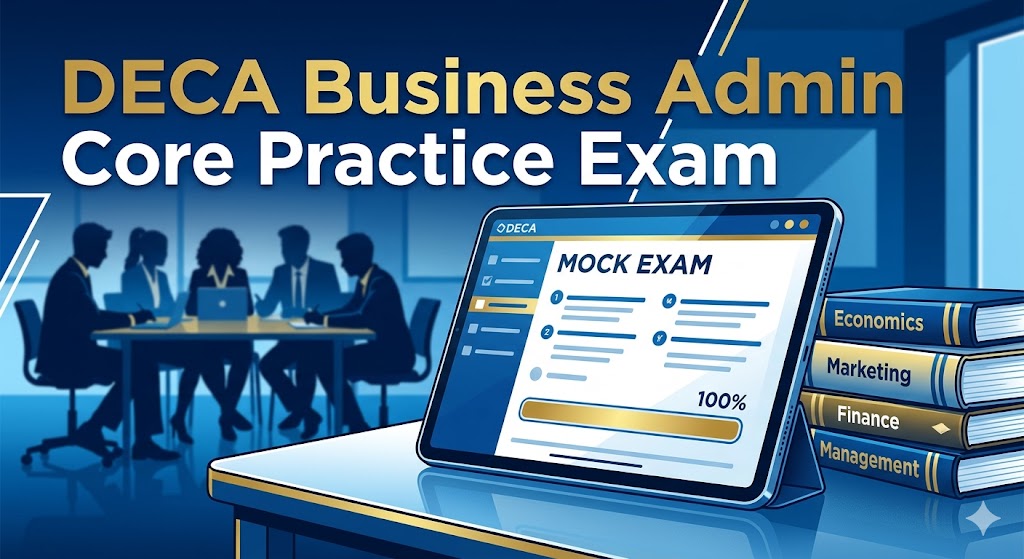 DECA Business Administration Core Practice Exam Banner