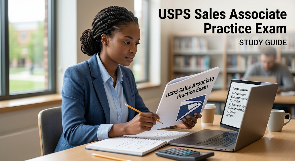 USPS Sales and Services Associate Practice Exam Banner