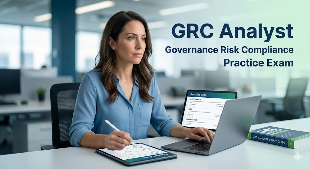 Governance, Risk, and Compliance (GRC) Analyst Practice Test Banner