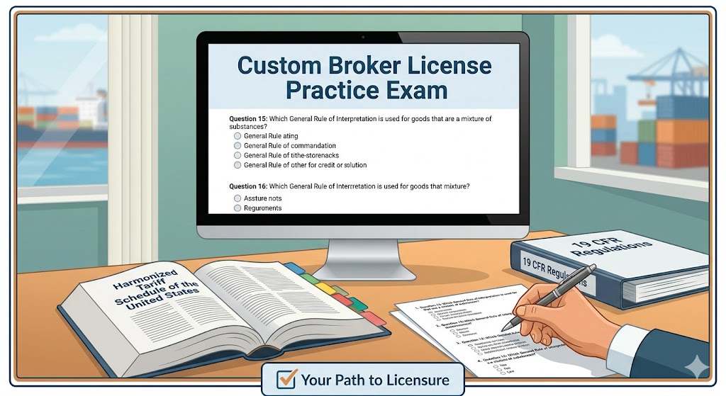 Custom Broker License Practice Exam Banner