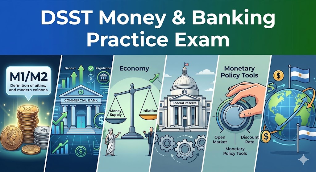 DSST Money & Banking Practice Exam Banner