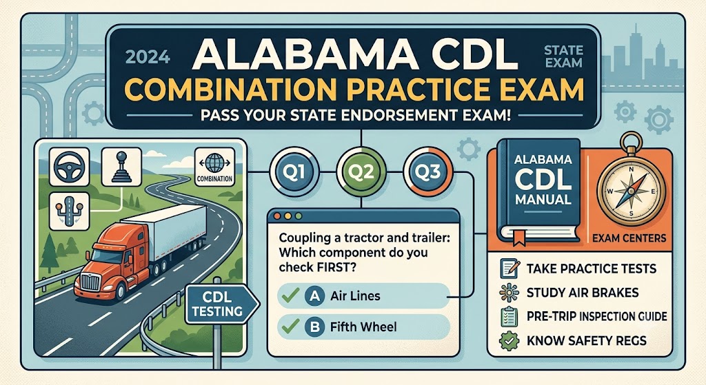 Alabama CDL Combination Practice Test Banner