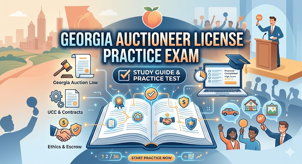Georgia Auctioneer License Practice Exam Banner